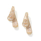 Gold and Silver Front-Back Crystal Earrings - Front View - Suzy Shier