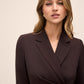 Chestnut Gold Trim Side Wrap Blazer - Close-up Detail - Le Chateau