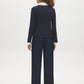 MG Grey Mix Twofer Cable Knit V-Neck Cardigan - Back View - Suzy Shier