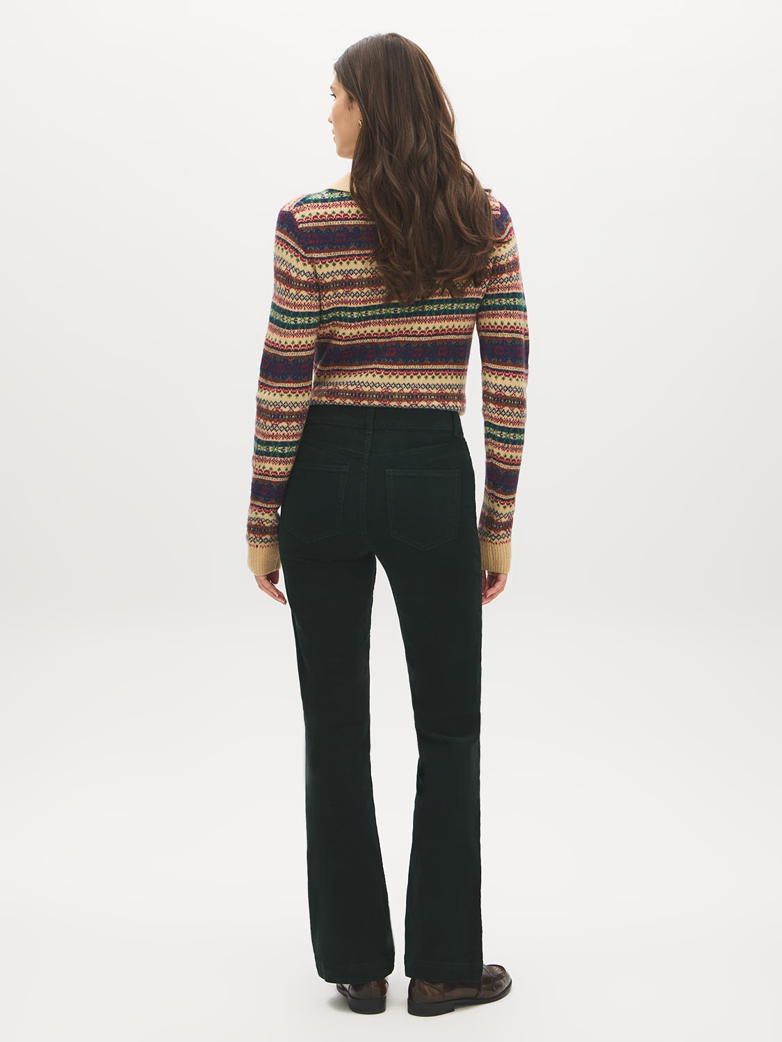 Scarab Corduroy Flare-Leg Pants - Back View - Suzy Shier