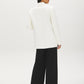 Off White Double-Breasted Blazer with Notch Collar - Back View - Suzy Shier