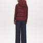 Red Quilted Puffer Vest with Hood - Side Profile View - Suzy Shier