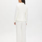 Off White Three-Button Notch Collar Blazer - Back View - Suzy Shier