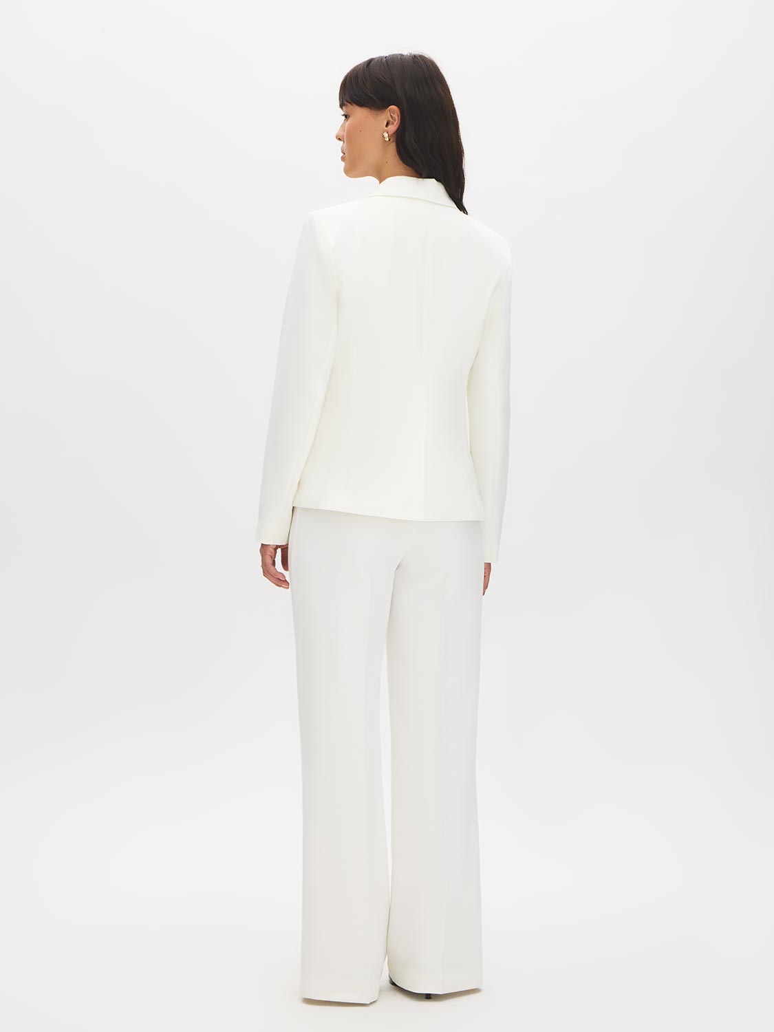 Off White Three-Button Notch Collar Blazer - Back View - Suzy Shier