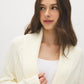 Rice Cable Knit Shawl Collar Sweater - Close-up Collar Detail - Suzy Shier
