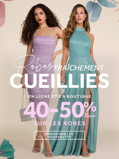 Magasinez 40-50% de rabais sur les nouvelles robes de printemps chez Le Château.