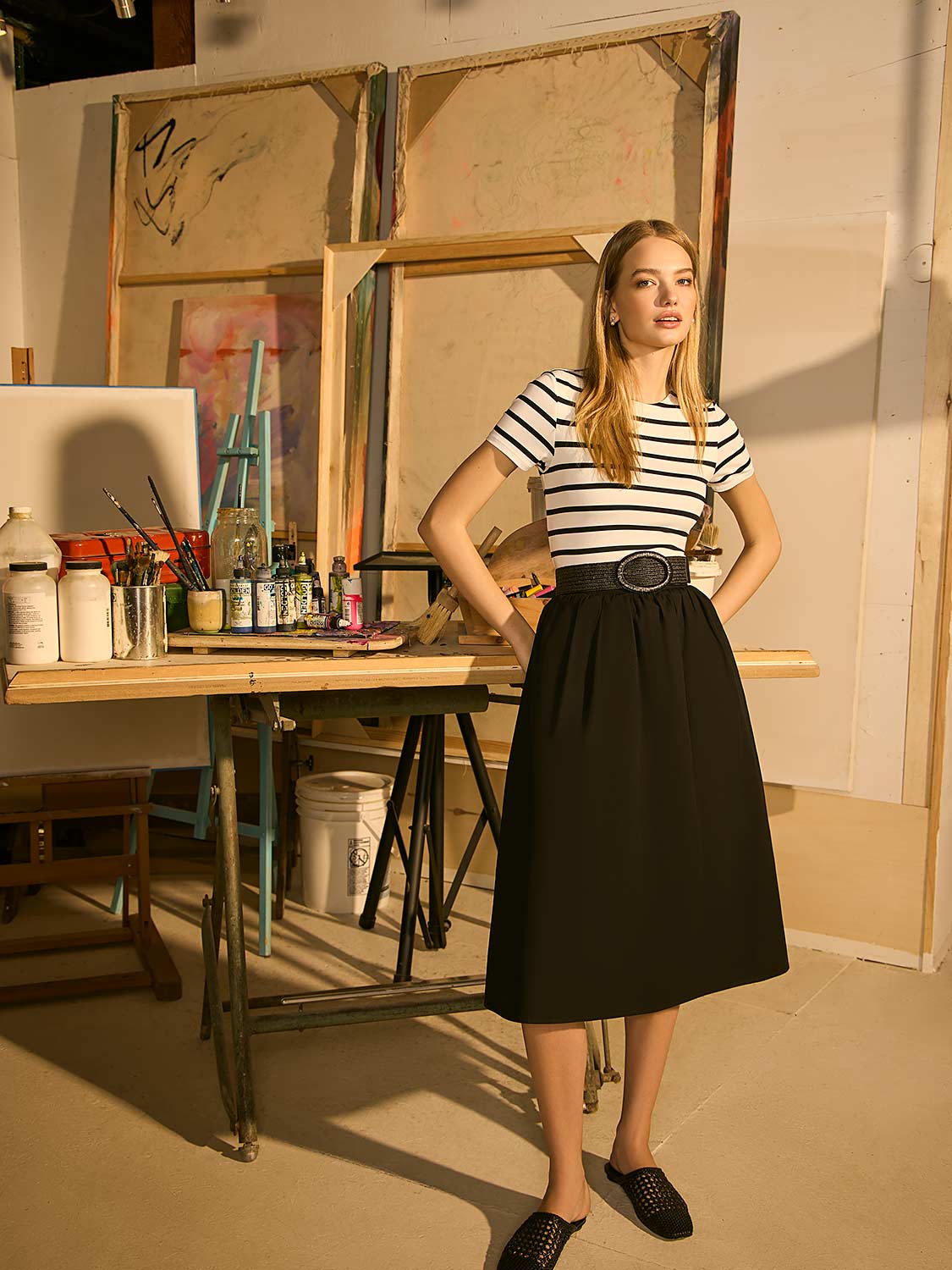 Cotton Poplin Midi Skirt With Pockets – Suzy Shier