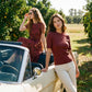 Syrah Ribbed Knit Crew Neck Sweater - Front View - Suzy Shier