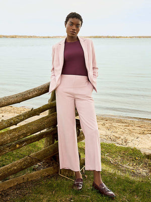 Ankle Length Straight Leg Pants Pink Dust