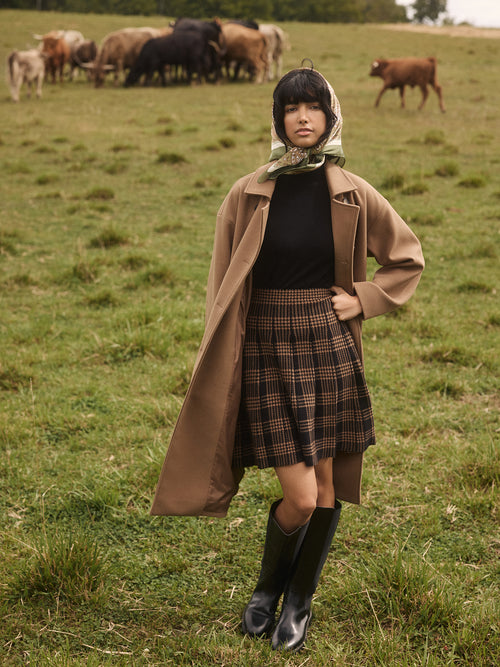Houndstooth Flippy Sweater Knit Skirt