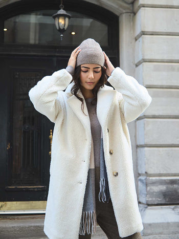 Manteau long en Sherpa Makeup