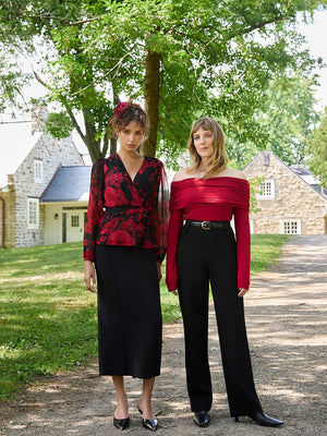 Ruched Off-The-Shoulder Top Mars Red