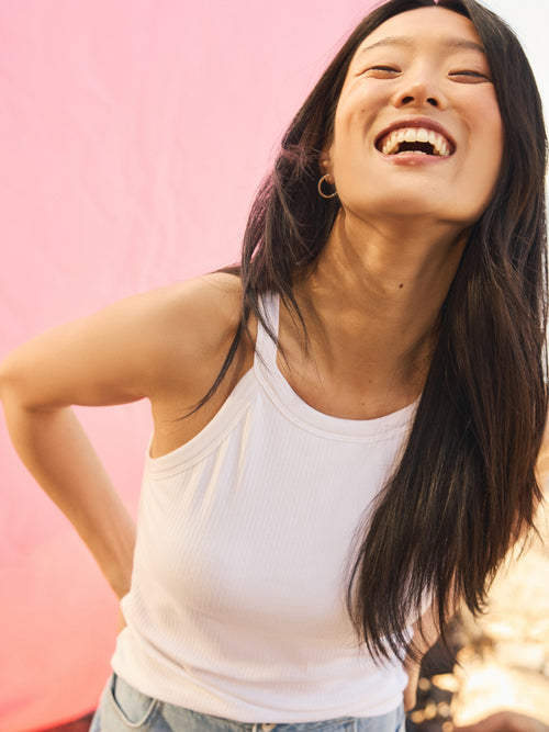 Ribbed Halter Tank Top