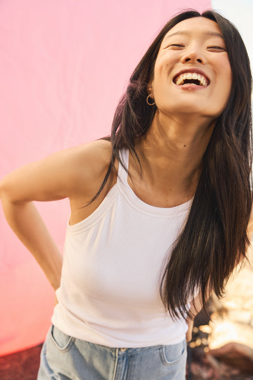 Ribbed Halter Tank Top