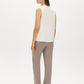 Winter White Sleeveless V-Neck Shell with Lace Trim - Back View - Suzy Shier
