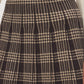 Brown and Beige Houndstooth Knit Flippy Skirt - Close-up Fabric Detail - Suzy Shier