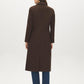 Brown Single-Breasted Wool Blend Long Coat - Back View - Suzy Shier