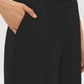 Black Pintuck Front Knit Pants - Pocket Detail - Suzy Shier