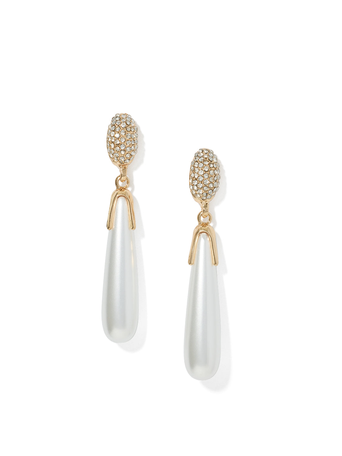 Pearl Drop Earrings - Close-up View - Suzy Shier