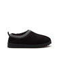 Black Microfiber Clog with Faux Fur Lining - Cozy Slip-On Footwear - Suzy Shier