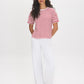 Jester Red Stripe Cotton Crew Neck Tee - Woman Wearing Loose-Fit Striped Top - Suzy Shier