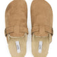 Black Faux Suede Clog with Sherpa Lining - Top View - Suzy Shier