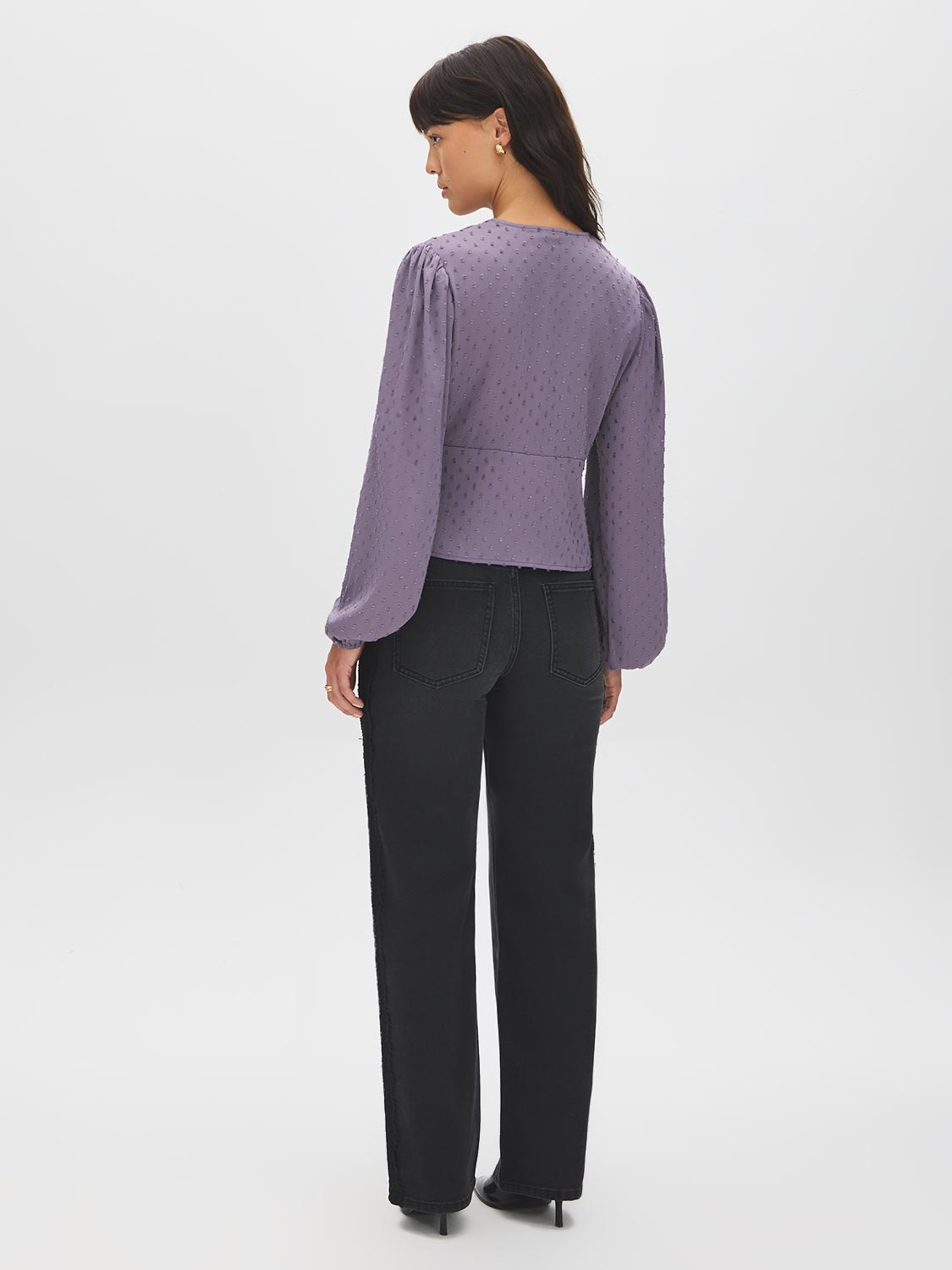 Iced Iris Empire Cut Popover Blouse - Back View - Suzy Shier