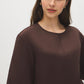 Coffee Bean Faux Suede Boxy Top - Close-up Fabric Detail - Suzy Shier