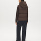 Brown Quilted Puffer Vest with Hood - Back View - Suzy Shier