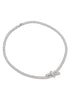 Silver Front Overlap CZ Necklace - Close-up of Sparkling Design - Suzy Shier