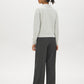 Grey Mix Mock Neck Sweater - Back View - Suzy Shier