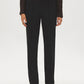 Black Pin Tuck Straight Leg Trousers - Front View - Suzy Shier