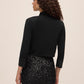 Black Knit Bolero with Embellished Cuffs - Back View - Le Chateau
