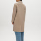 Latte Double-Breasted Faux Wool Coat - Back View - Suzy Shier