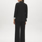 Grey Mix Notch Collar Knit Blazer with Stripe Cuff - Back View - Suzy Shier