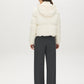 Cream Short Puffer Jacket with Hood - Back View - Suzy Shier