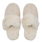 Natural Melange Faux Wool Slipper with Faux Fur Insole - Top View - Suzy Shier