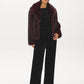 Jet Black Asymmetrical Velvet Top with Rhinestones - Styled with Jacket - Suzy Shier