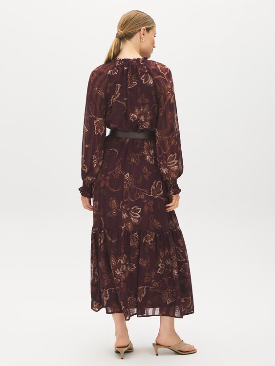 Winetasting Paisley Print Maxi Dress - Back View - Suzy Shier
