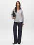 Dolphin Dot Print Satin-Like Blouse - Front View - Suzy Shier