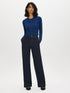 Indigo Rinse Straight Leg Denim Trouser - Woman Wearing Classic Denim Pants - Suzy Shier