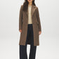 Brown Mix Single-Breasted Faux Wool Coat - Woman Wearing Lined Winter Outerwear - Suzy Shier