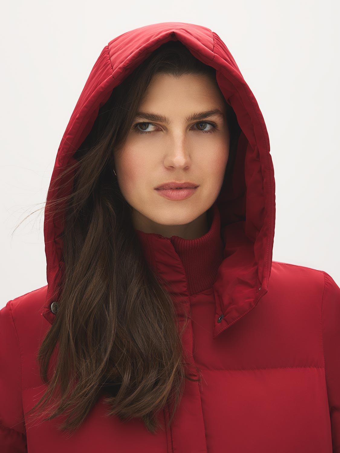 Lipstick Short Puffer Jacket with Hood - Hood Detail - Suzy Shier