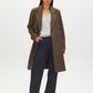 Latte Double-Breasted Faux Wool Coat - Front View - Suzy Shier