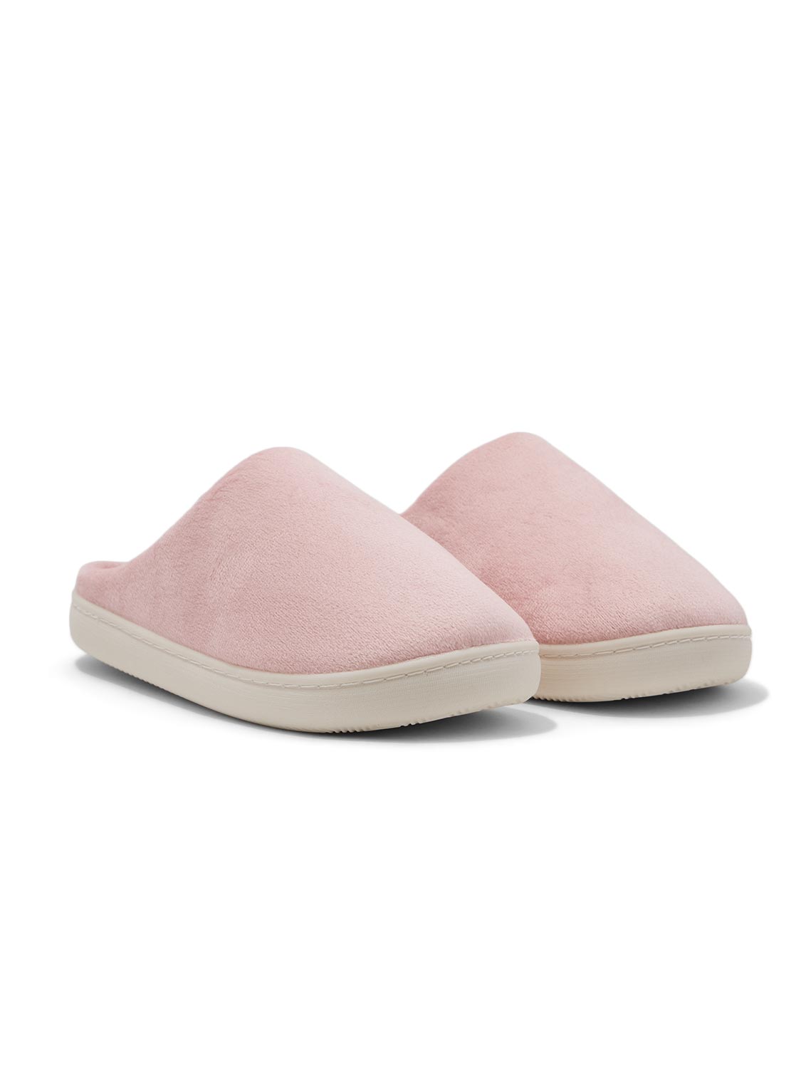 Pink Microfiber Cozy Clog Slipper - Side Profile View - Suzy Shier