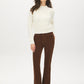 Bison Corduroy Flare Leg Pants - Woman Wearing Mid-Rise Corduroy Trousers - Suzy Shier