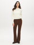 Bison Corduroy Flare Leg Pants - Woman Wearing Mid-Rise Corduroy Trousers - Suzy Shier