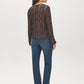 Black Snake Print Balloon Sleeve Top - Back View - Suzy Shier