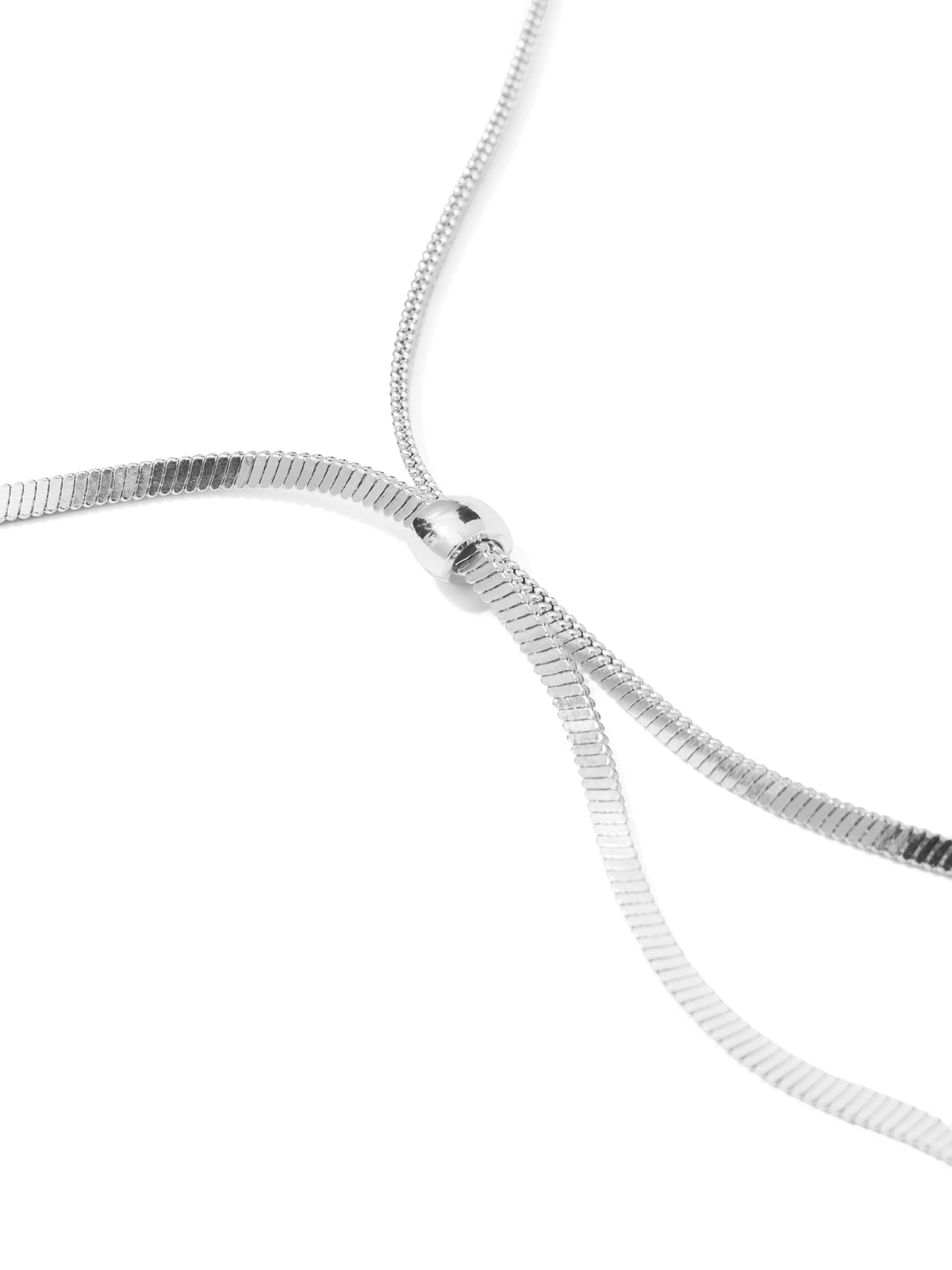 Gold Lariat Snake Chain Necklace - Close-up of Sleek Jewelry Design - Suzy Shier