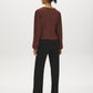 Coffee Bean Multi V-Neck Empire Cut Blouse - Back View - Suzy Shier